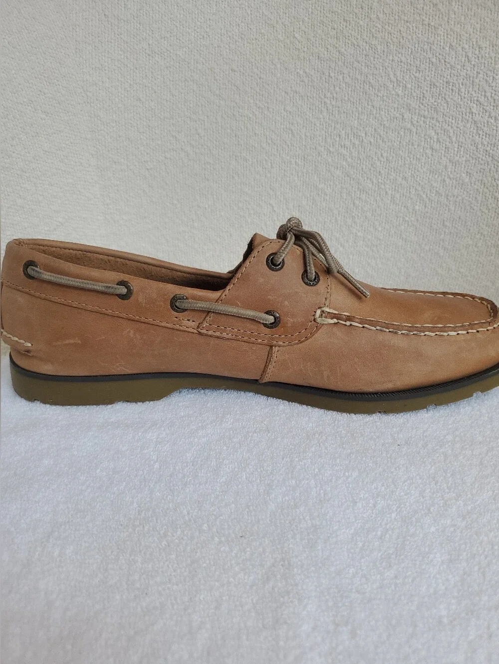Sperry Men's Brown Tan Leather Topsider with Original 2-eye Boat Shoes Size 11.5